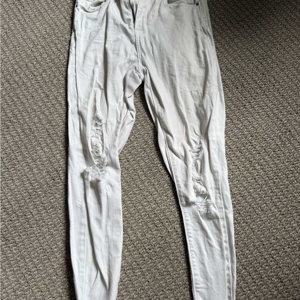 Bullhead High Rise Crop Jeans - Off-White